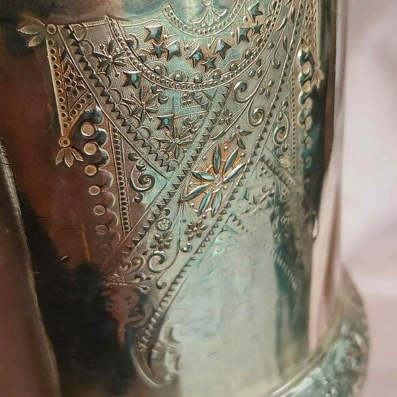 Antique Middleton Plate Co. Victorian Intricately Etched Pewter Chalice/Goblet - Picture 3 of 9